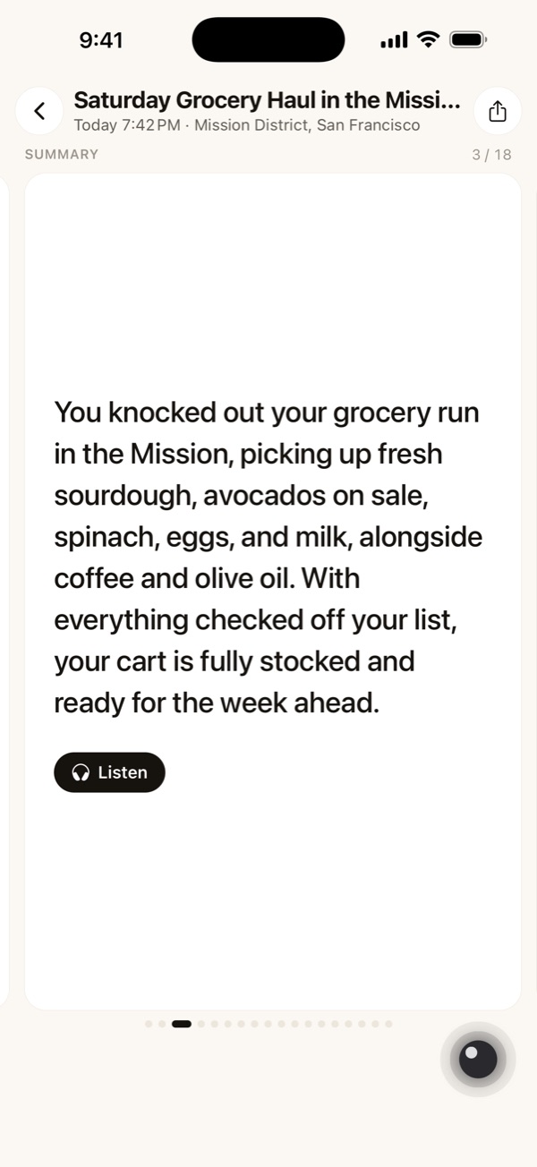 The summary with ideas for what to cook